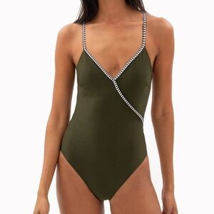NWT.LEMLEM LENA BALLET ONE PIECE DARK OLIVE